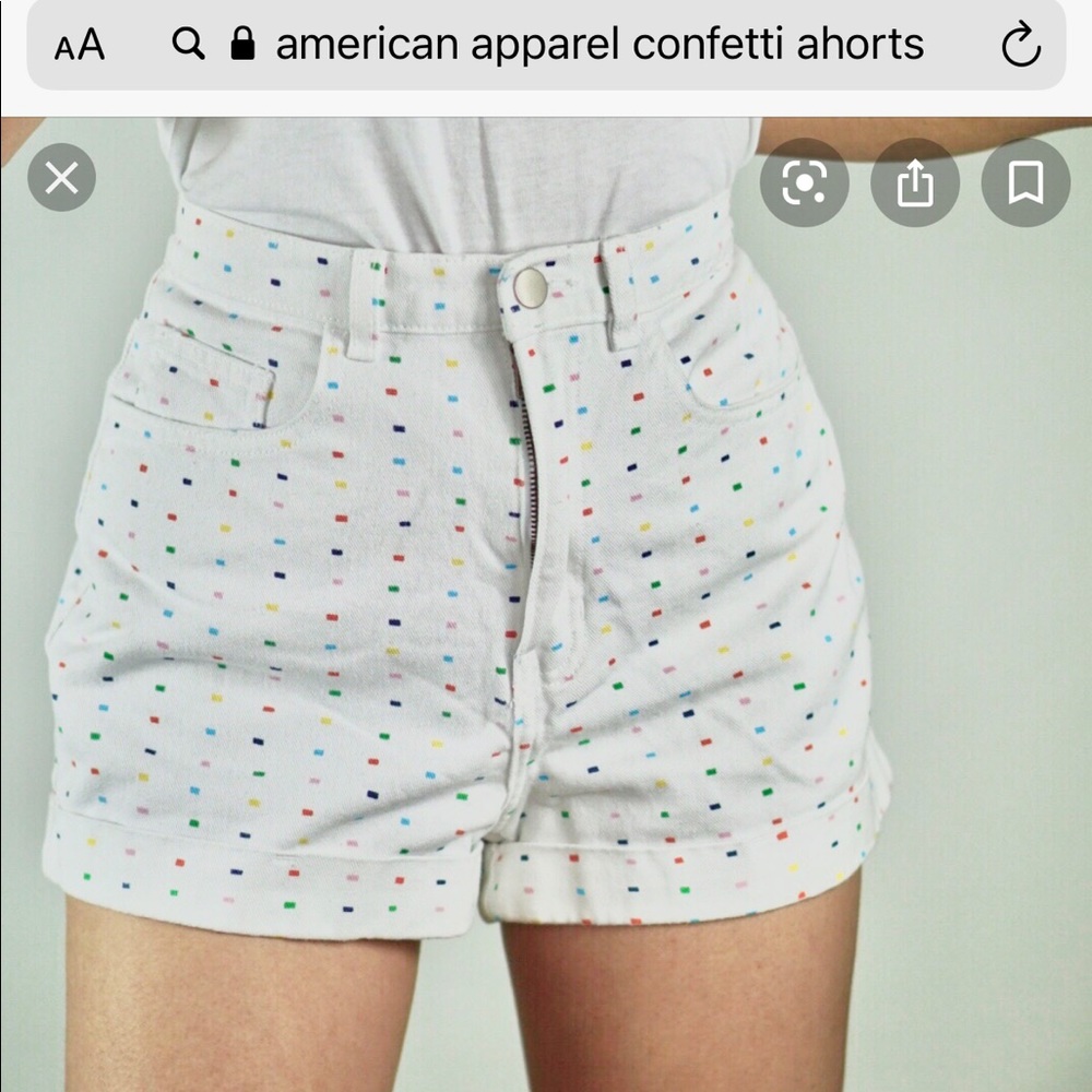 Brand new confetti American apparel denim shorts